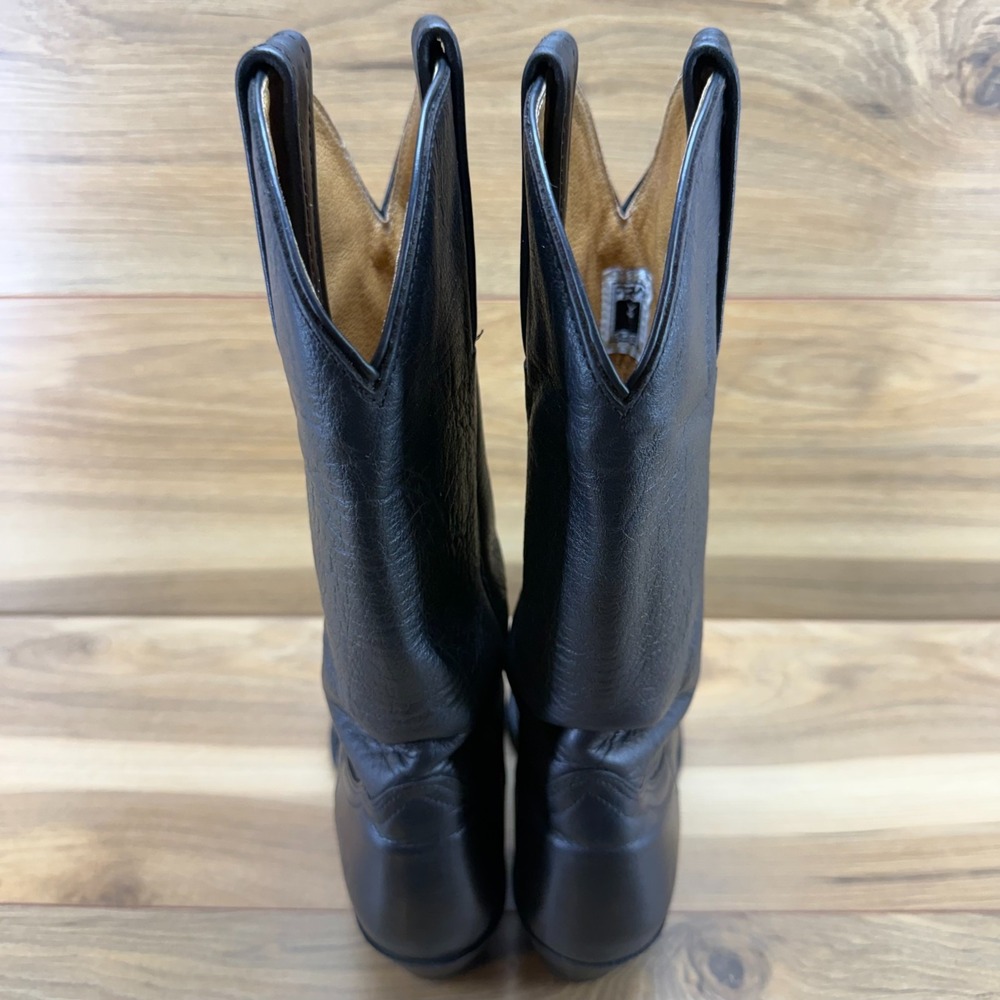 FRYE Vintage Billy Western Boot Womens 7 B Black Leather Mid Calf USA Made 8256 - Picture 8 of 12